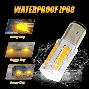 1157 BAY15D LED Side Maker/Turn Signal Rear/Front Light Bulbs 20W 4000LM 3500K Amber 33LED Series | 2 Bulbs