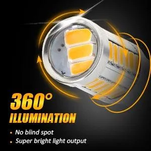 1157 BAY15D LED Side Maker/Turn Signal Rear/Front Light Bulbs 20W 4000LM 3500K Amber 33LED Series | 2 Bulbs