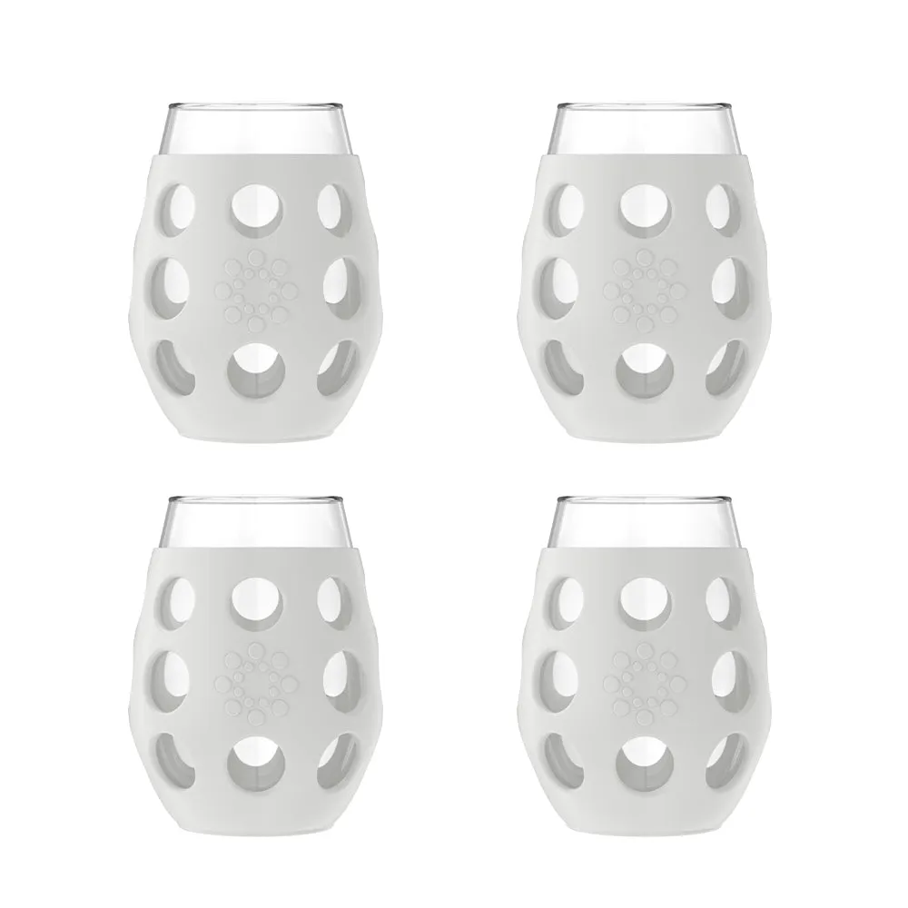 11oz Wine Glass with Silicone Sleeve -4 Pack