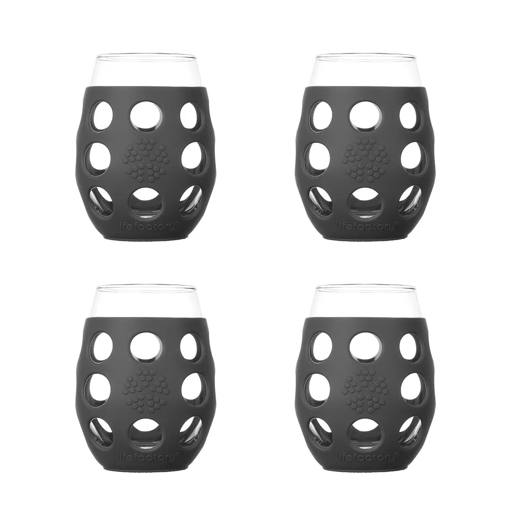 11oz Wine Glass with Silicone Sleeve -4 Pack