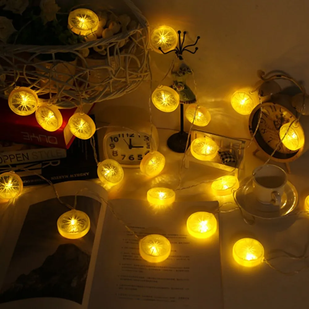 20 LED Battery Powered Lemon String Decor Light Yellow