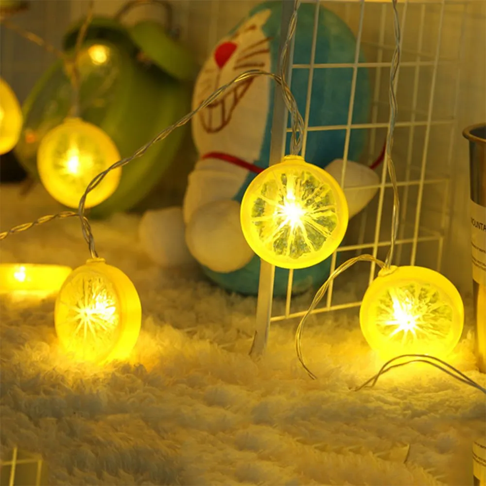 20 LED Battery Powered Lemon String Decor Light Yellow