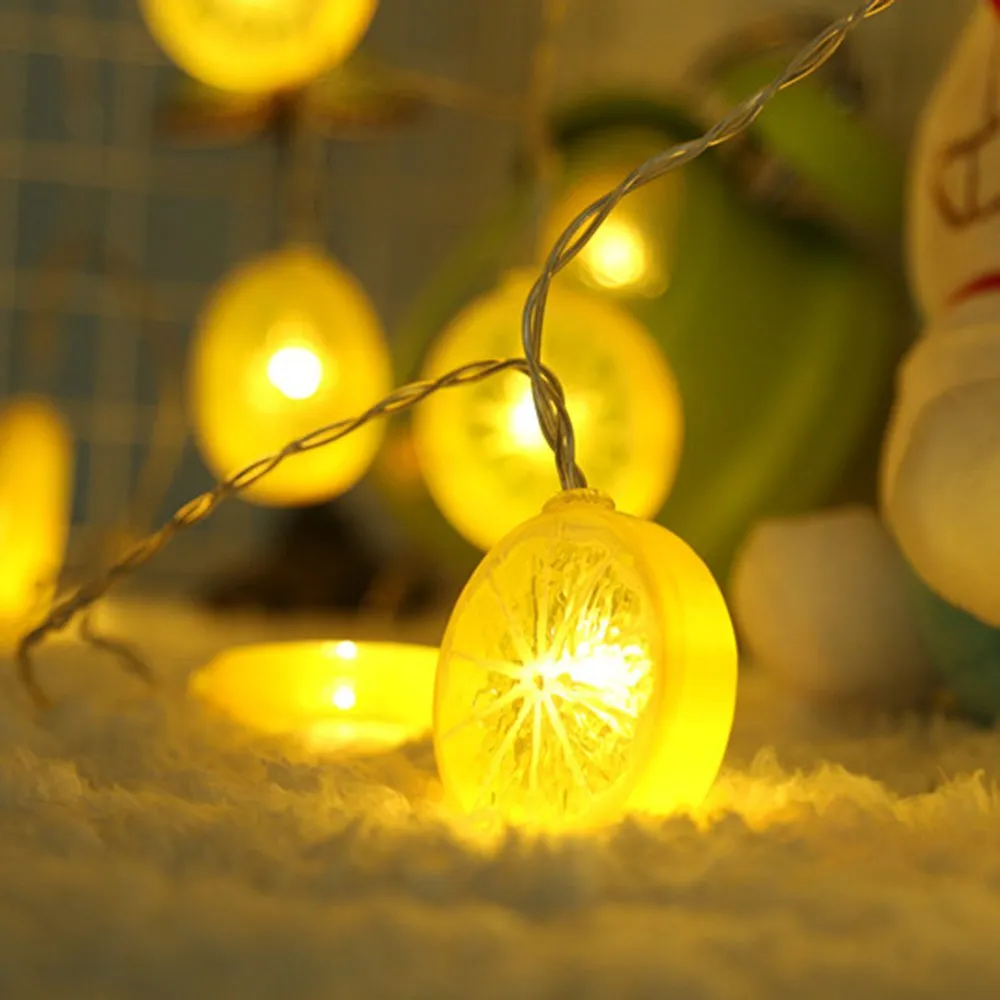 20 LED Battery Powered Lemon String Decor Light Yellow