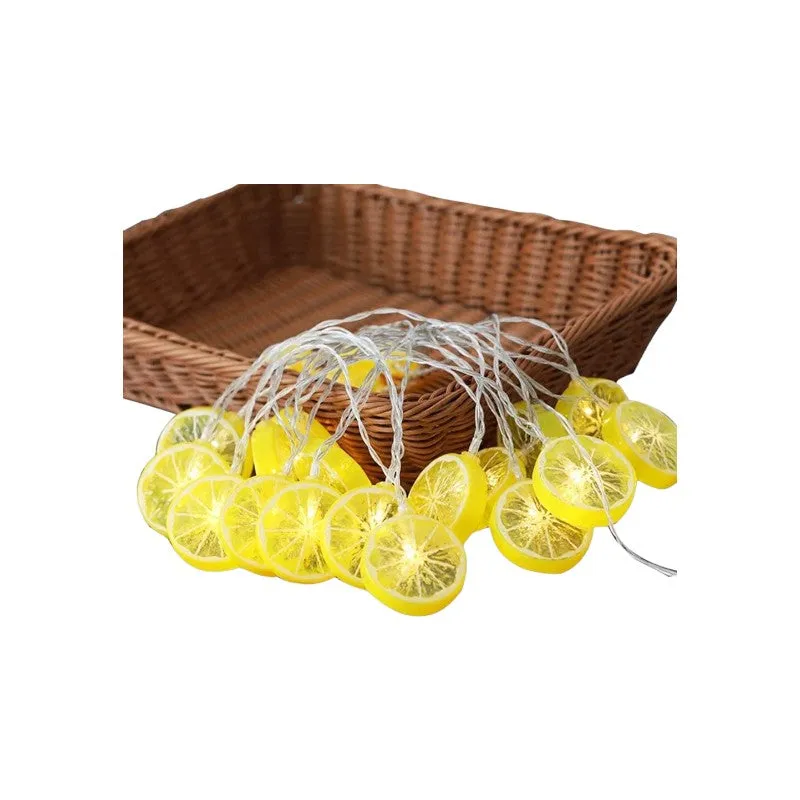 20 LED Battery Powered Lemon String Decor Light Yellow