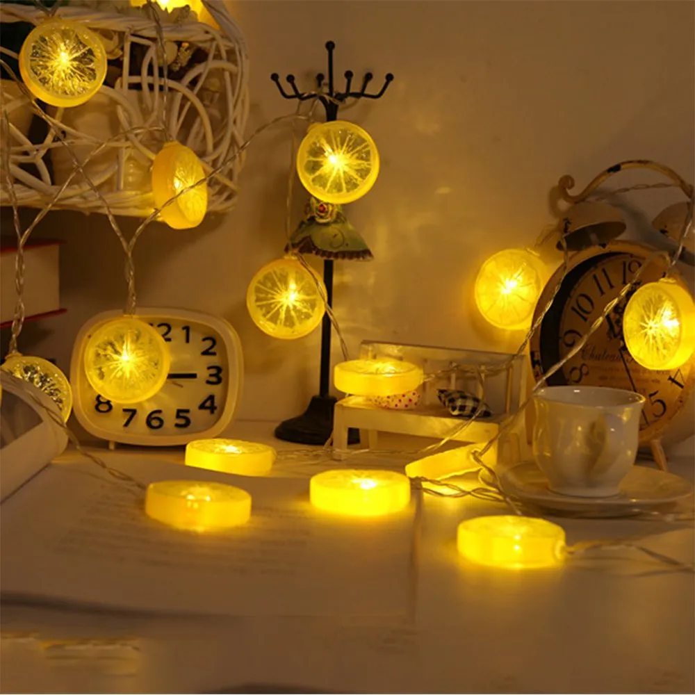 20 LED Battery Powered Lemon String Decor Light Yellow