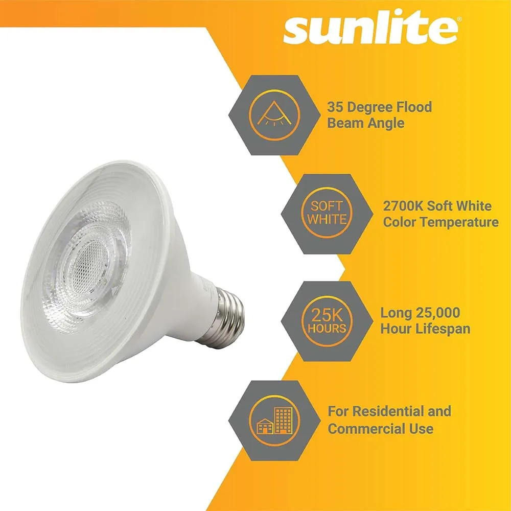 24Pk - Sunlite 9w LED PAR30 Reflector Floodlight 2700K Bulb - 75W Equiv