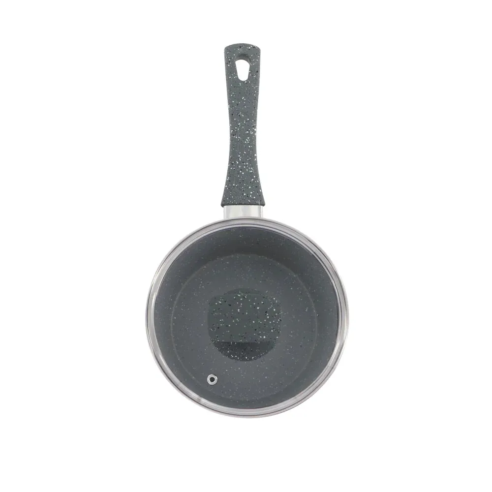 2QT Forged Granite Saucepan with Granite Decal Handle