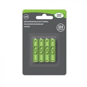 4 Pack AAA 600mAh Batteries for use with Smart Solar lighting.