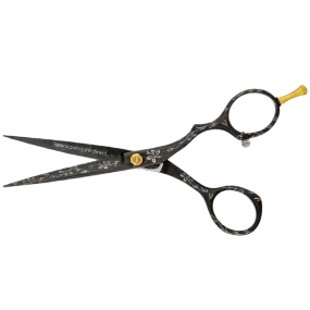 5.5" Black Floral Straight Grooming Shear by PetStore.Direct