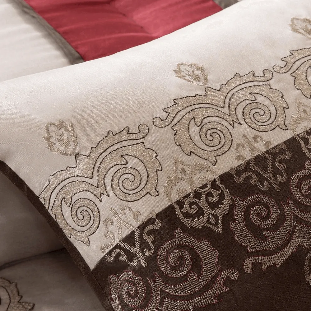 7 Piece Jacquard Comforter Set with Throw Pillows