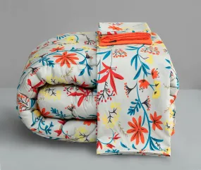 8 PCs Winter Comforter Set-14927 Orange Lilly