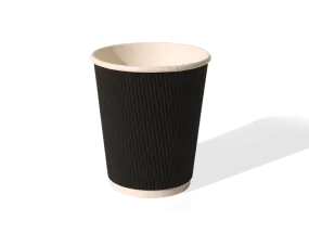 8oz Black Ripple Double Walled Coffee Cup Box x500 HVRWBPA08