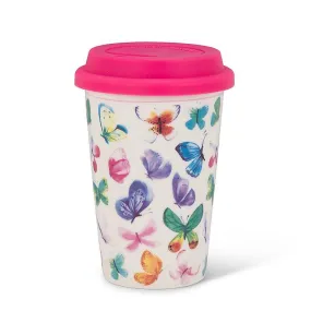 Abbott Pink Butterflies Travel Mug 12oz 1pc