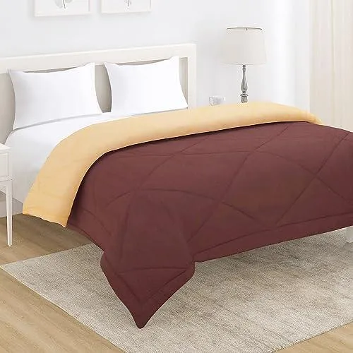 AC Comforter and Bedding Set for Double Bed, Chocolate Brown & Sand Brown