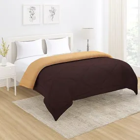 AC Comforter for Double Bed, Ceder Brown & Natural Beige