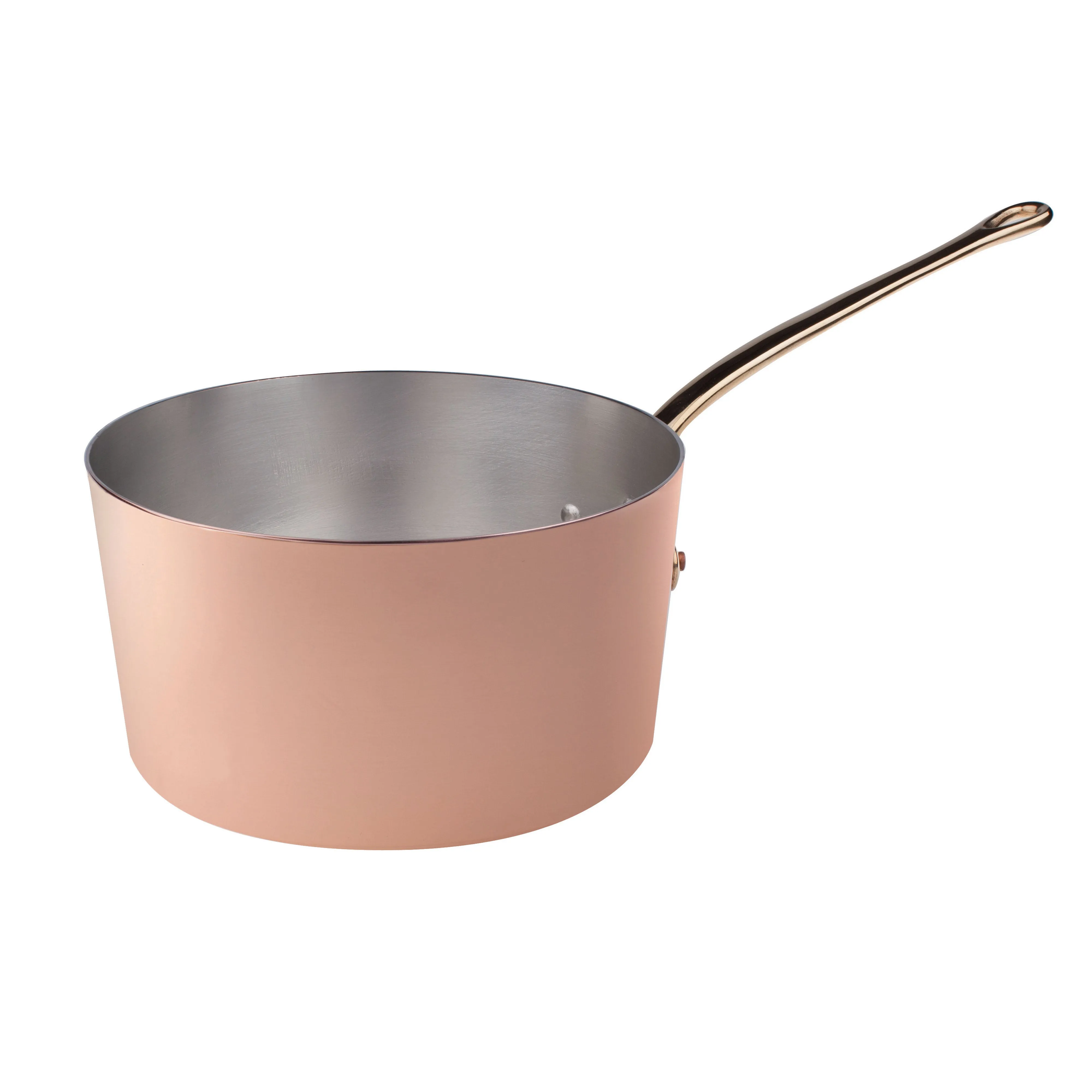 Agnelli Copper Saucepan With Brass Handle, 7.8-Inches