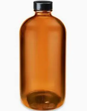 Amber Glass Bottle w/cap - 16oz