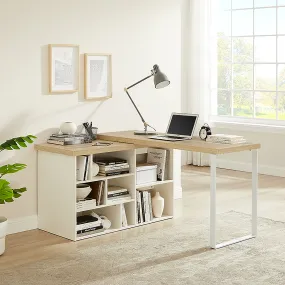 Aspire Desk Adjustable Return 150cm Light Oak White by Criterion