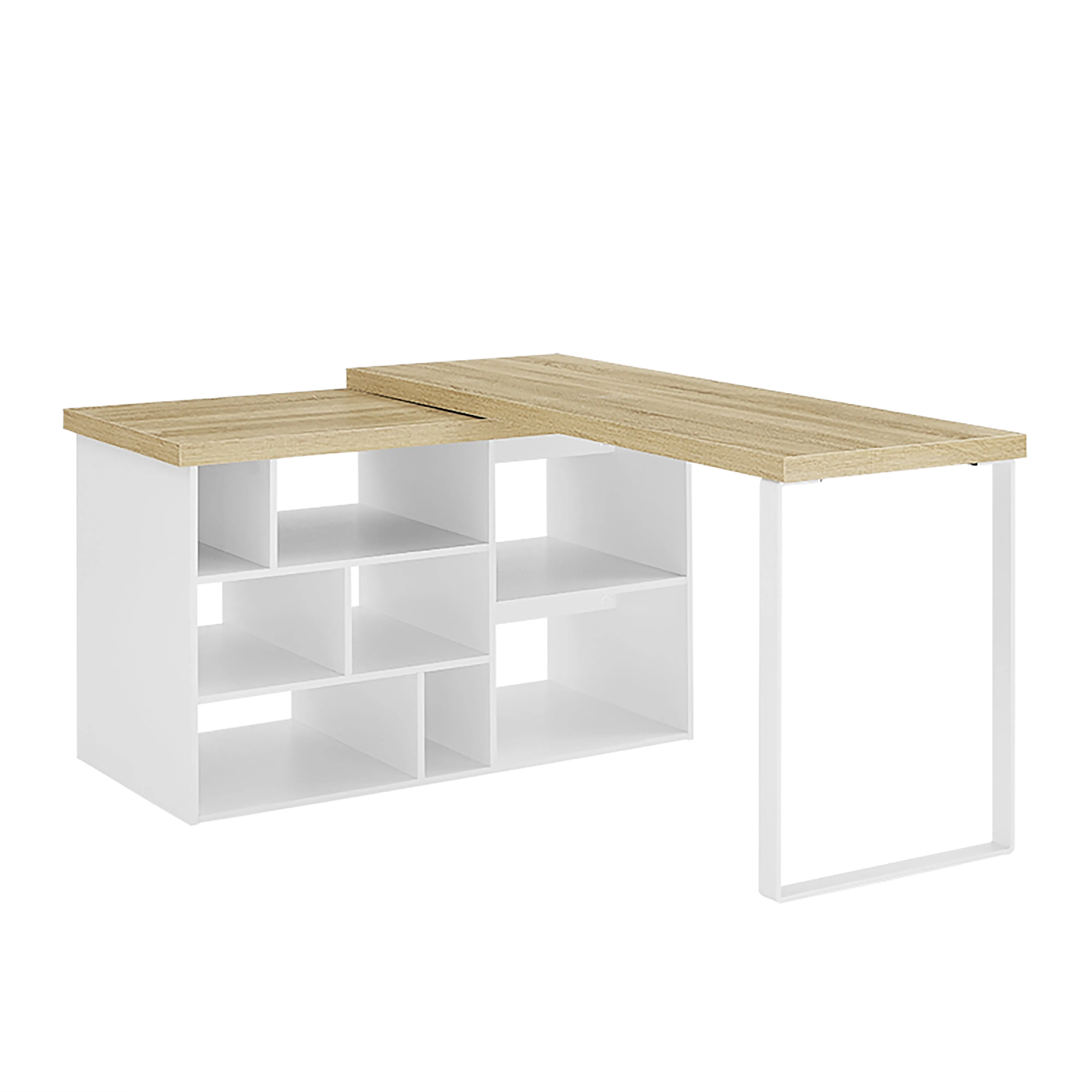 Aspire Desk Adjustable Return 150cm Light Oak White by Criterion