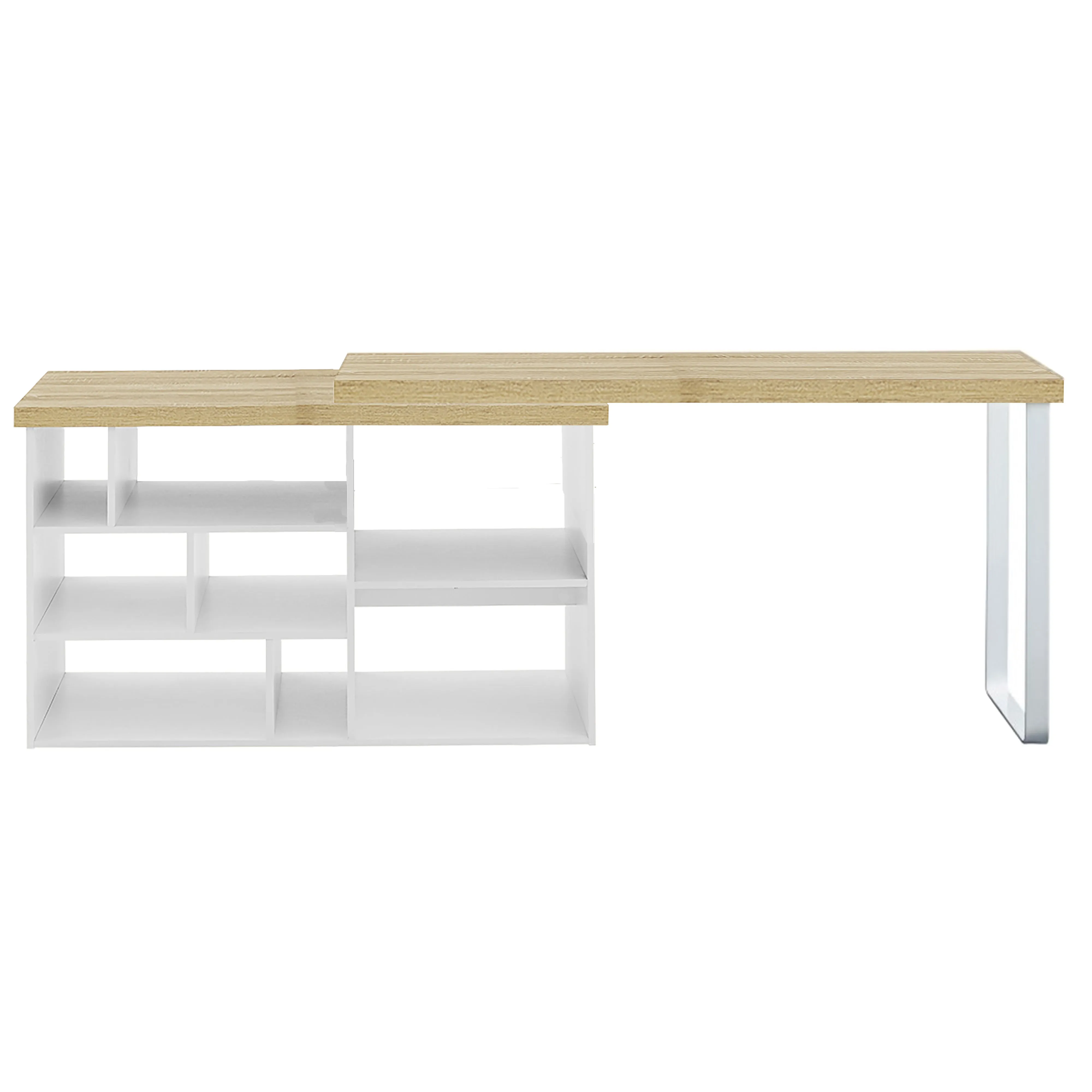 Aspire Desk Adjustable Return 150cm Light Oak White by Criterion