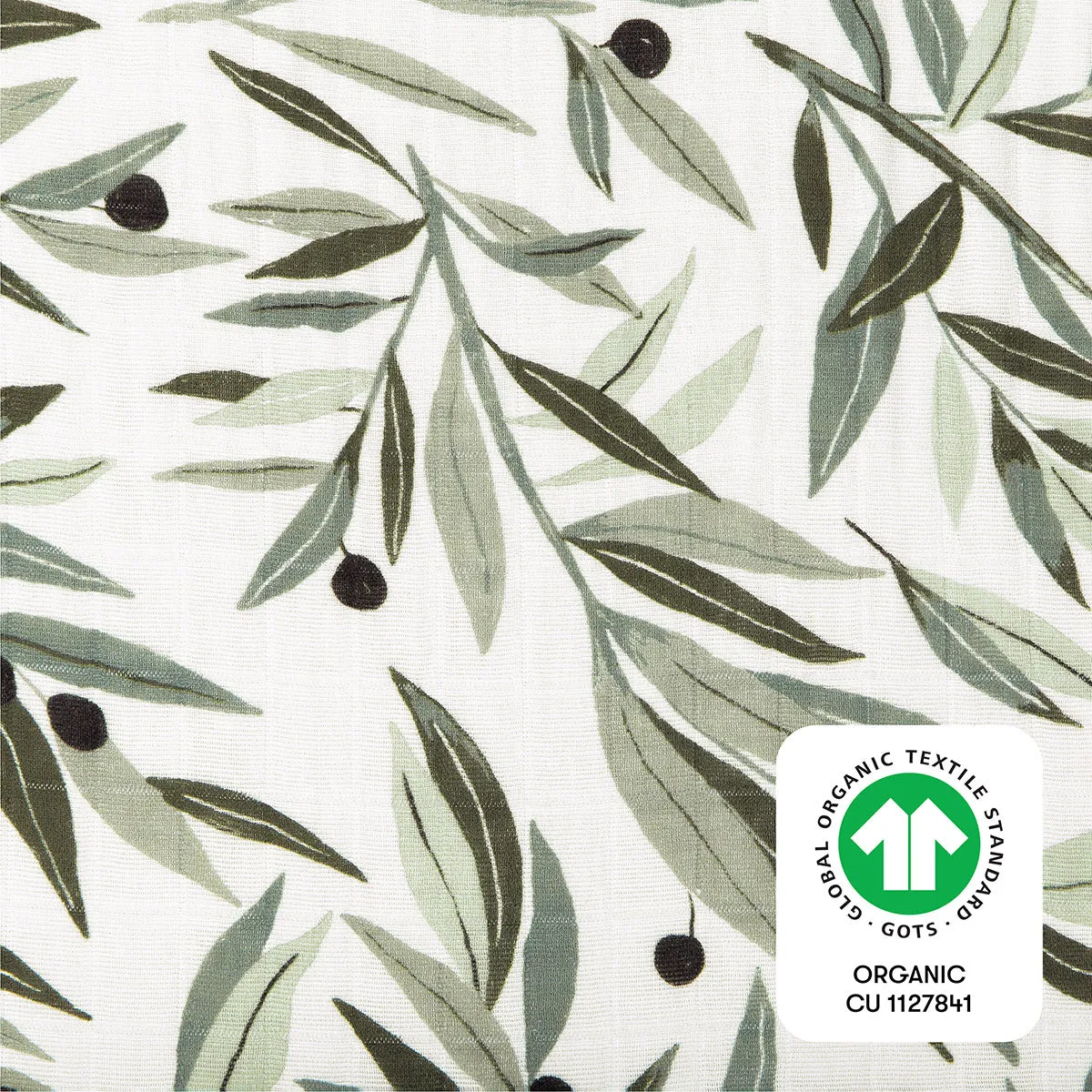 Babyletto All-Stages Organic Muslin Cotton Midi Crib Sheet - Olive Branches