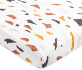 Babyletto All-Stages Organic Muslin Cotton Midi Crib Sheet - Terrazzo