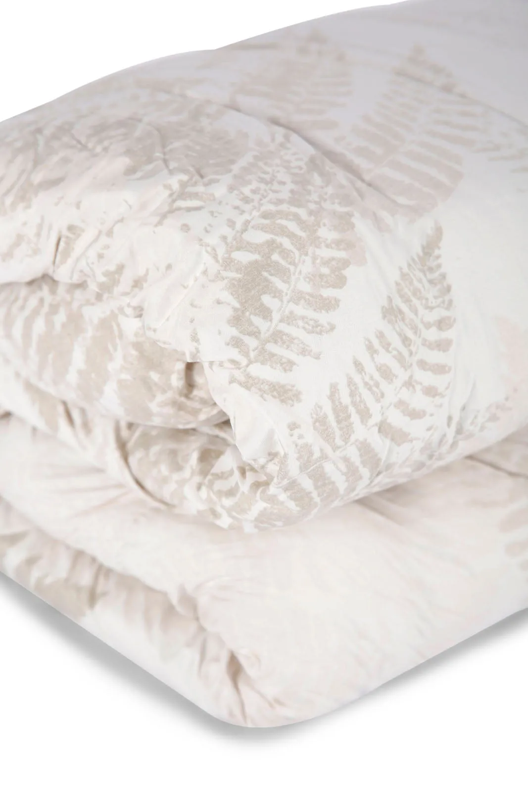 Beige 4 Piece Leaves Comforter Set (Double Size)