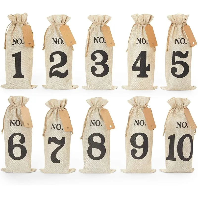 Blind Wine Tasting Kit with Numbers 1-10 and Tags (6.25 x 14 In, 10 Pack)