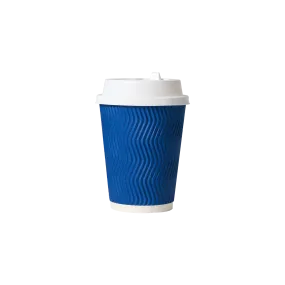 Blue Corrugated Coffee Cups