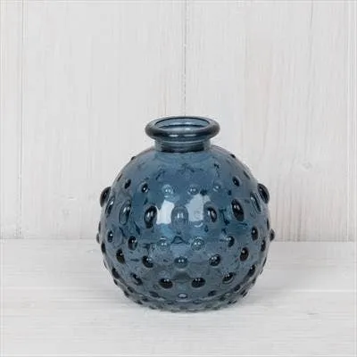 Blue Dimple Glass Bottle