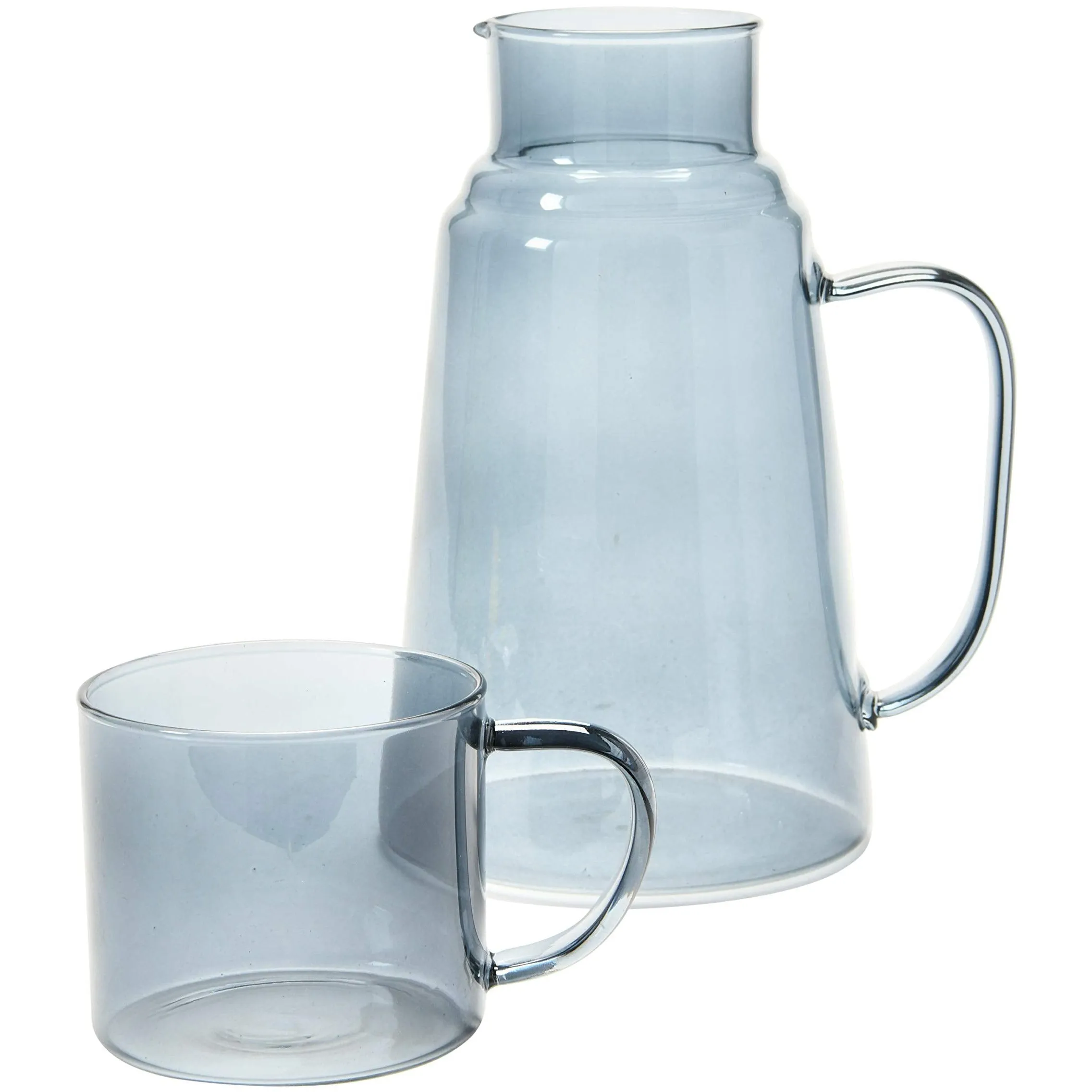 Blue Glass Carafe w/ Mug Set