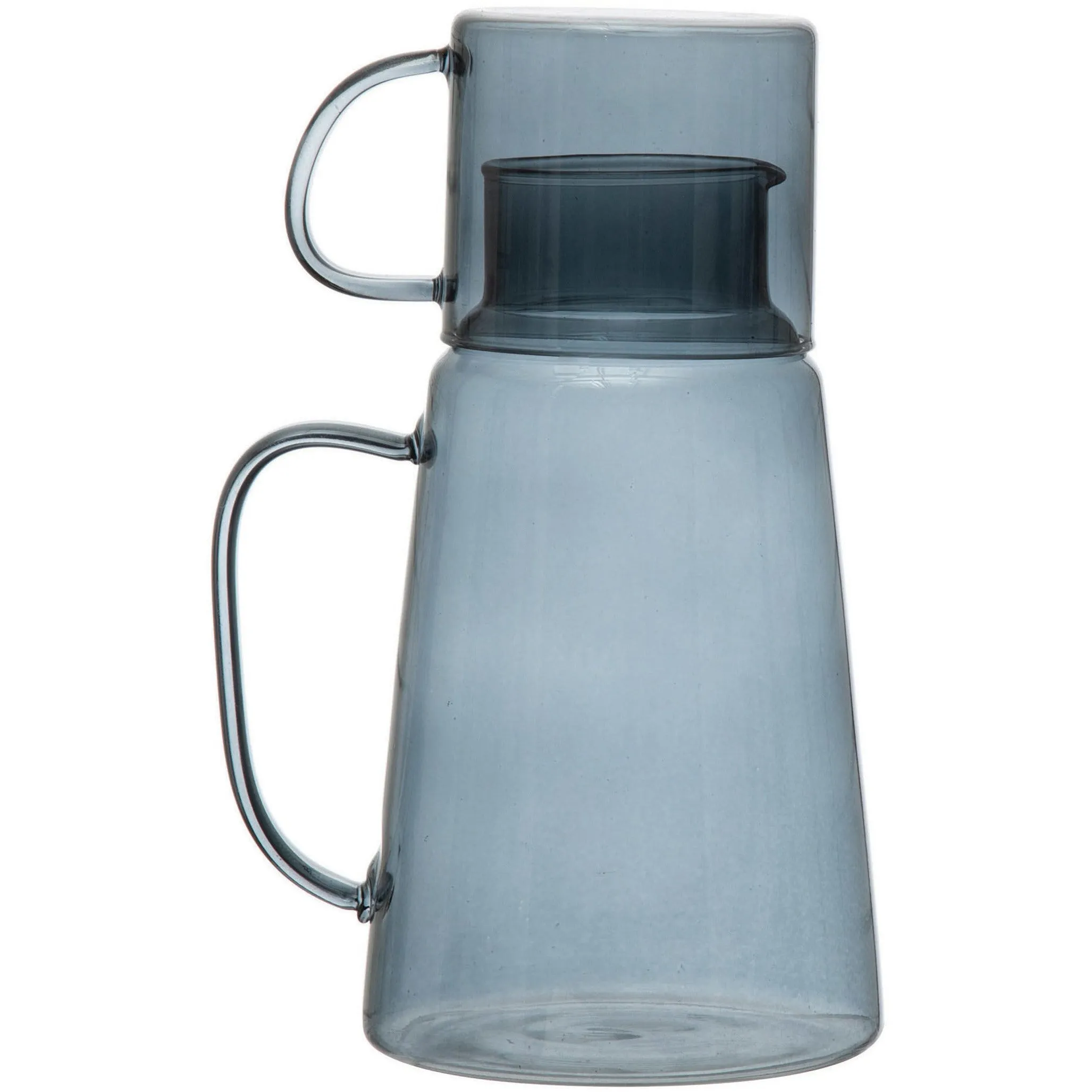 Blue Glass Carafe w/ Mug Set