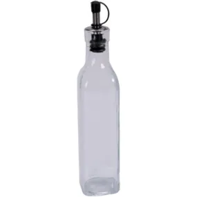 Bottle with Pour Spout Clear Glass 9.5 inches