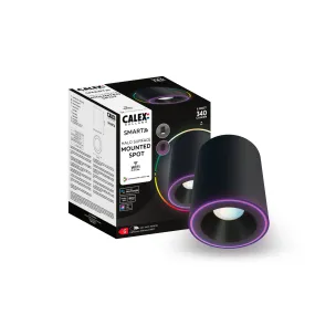 Calex Smart Halo LED Surface Spotlight - Black - RGB and Warm White