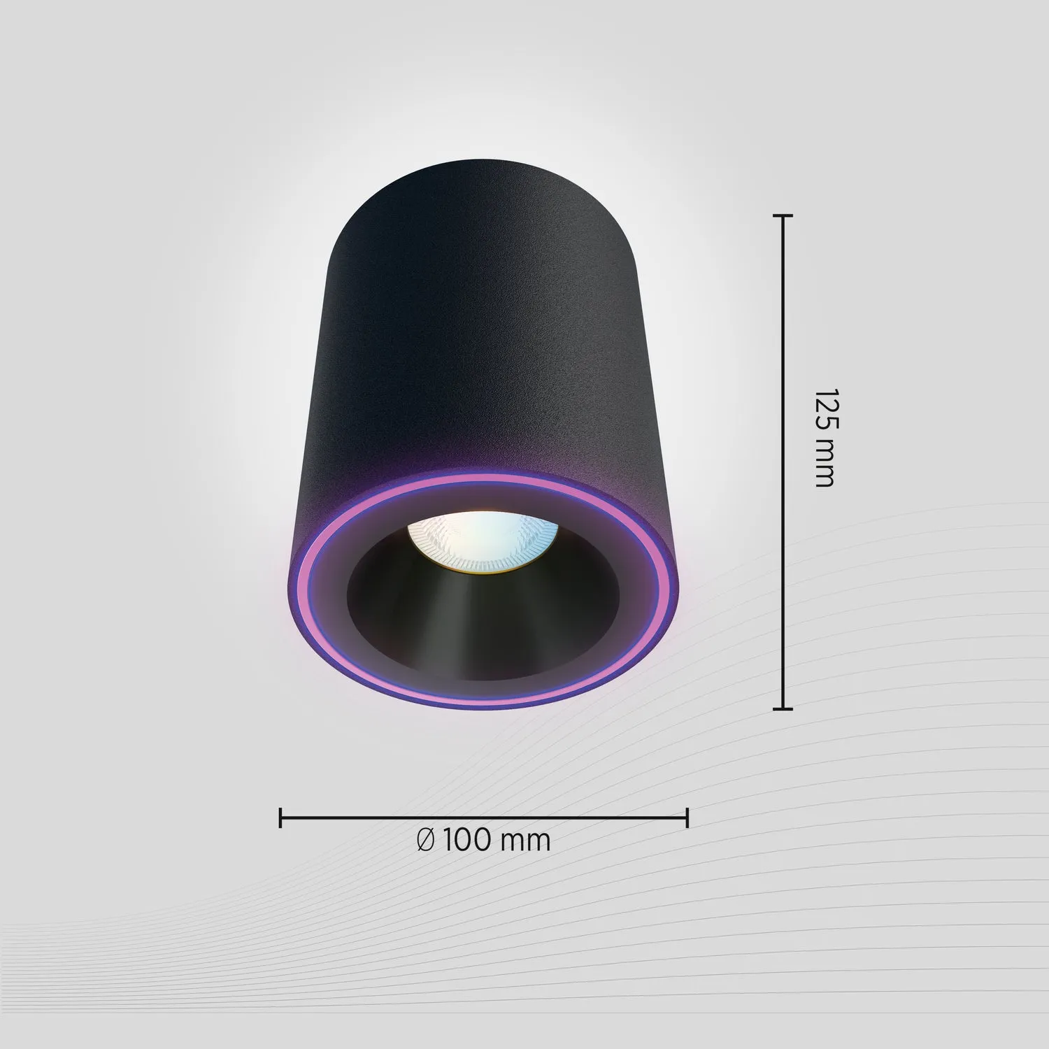 Calex Smart Halo LED Surface Spotlight - Black - RGB and Warm White