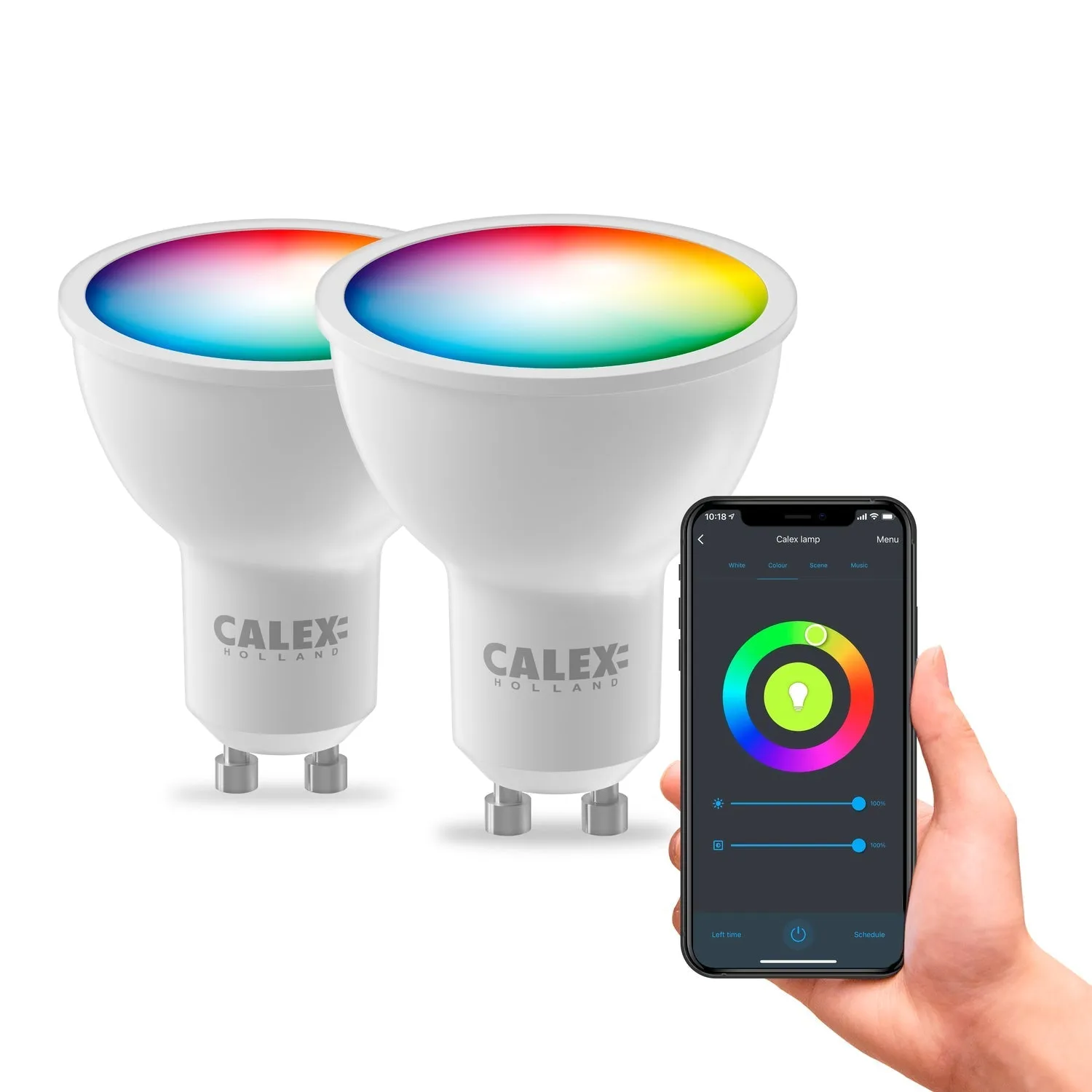 Calex Smart LED Lamp - 2 pieces - GU10 - RGB   Warm White - 4.9W