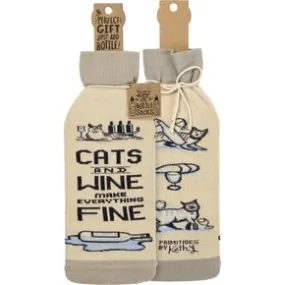 Cats And Wine Bottle Cover