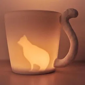 Ceramic Candlestick Cat Mug