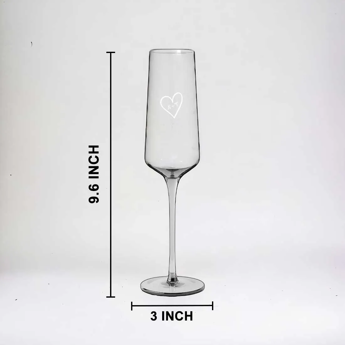 Champagne Flutes with Engraving Initial For Couple - Custom Premium Champagne Flutes