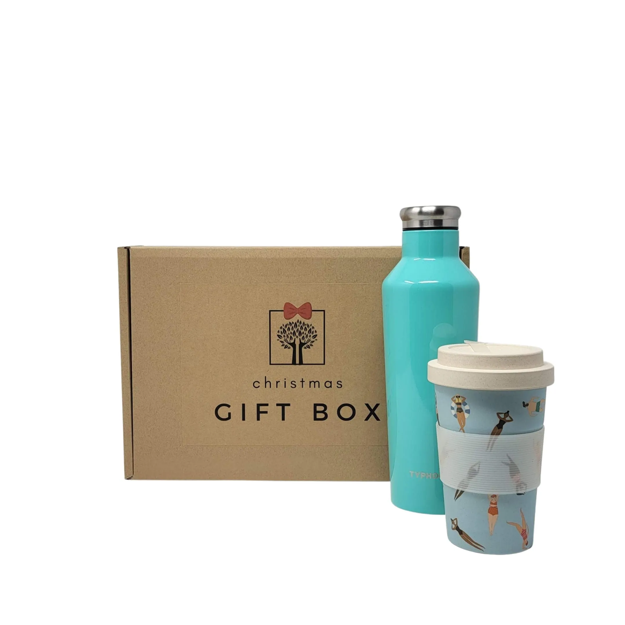 Christmas Eco-Friendly Gift Box -Reusable Stainless Steel Bottle and Coffee Cup