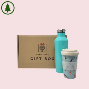 Christmas Eco-Friendly Gift Box -Reusable Stainless Steel Bottle and Coffee Cup