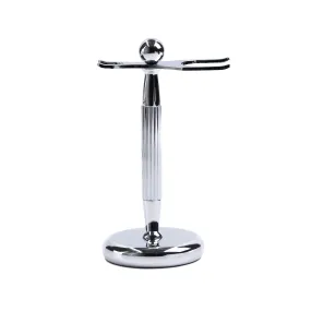 Chrome Lined Stand for Safety Razor & Shaving Brush