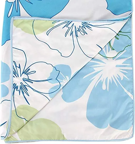 CK CREATION 100% Reversible Single Bed Dohar Combo Microfiber, Polycotton Set of 2 Pc (Big Blue Flower-)