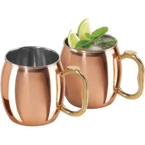 Copper Plated Stainless Steel Moscow Mule Mugs 20oz, Set-2