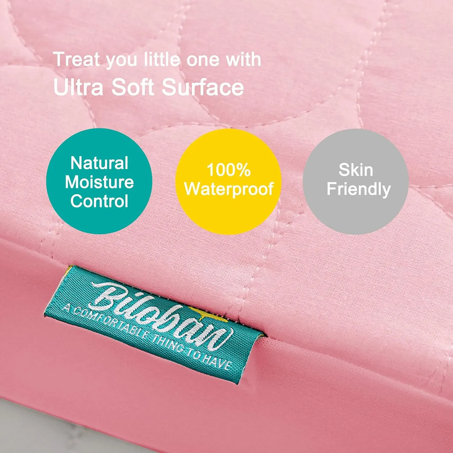 Crib Mattress Protector/ Pad Cover - 2 Pack, Quilted Microfiber, Waterproof, Aqua & Pink (for Standard Crib/ Toddler Bed)