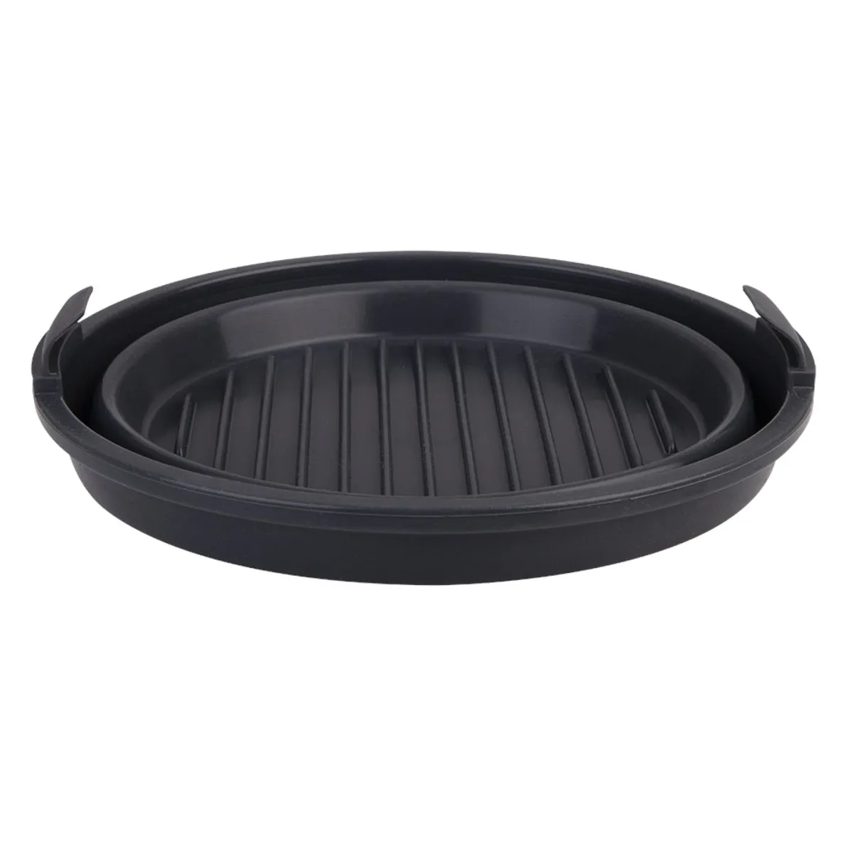 Daily Bake Silicone Round Collapsible Air Fryer Basket Charcoal 22cm