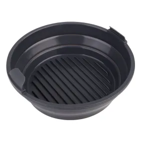 Daily Bake Silicone Round Collapsible Air Fryer Basket Charcoal 22cm