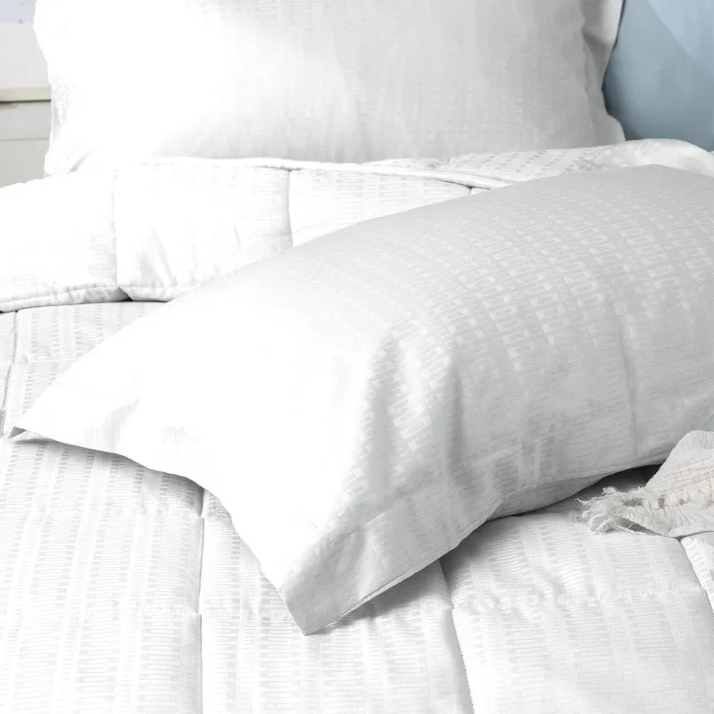 Ddecor Home Binary White 500 Thread Count Jacquard Cotton Comforter Set