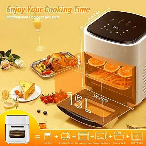 Dechoga Air fryer 15L large-capacity smart touch screen visual multi-functional