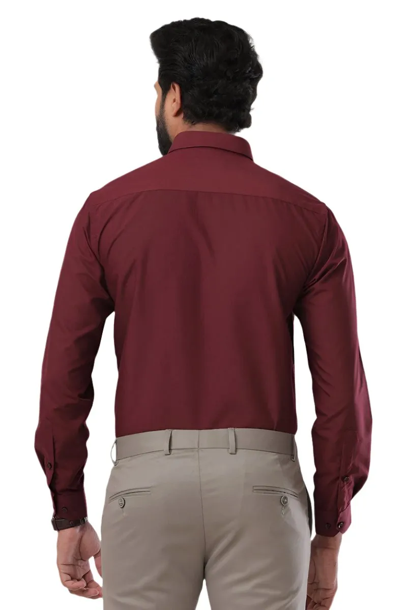 Denmark - Maroon Formal Shirts for Men | Ariser